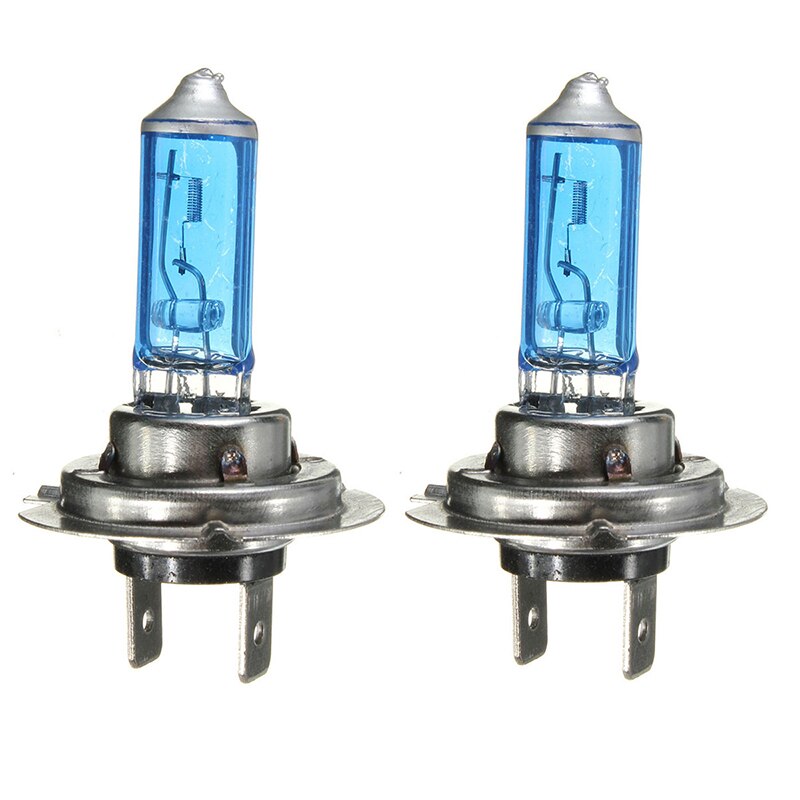 Ampoules halogènes H7 H1 H3 H4 55W 12V 6000K, lumière bleue à boîtier bleu,  ampoules en verre à Quartz, phares automobiles